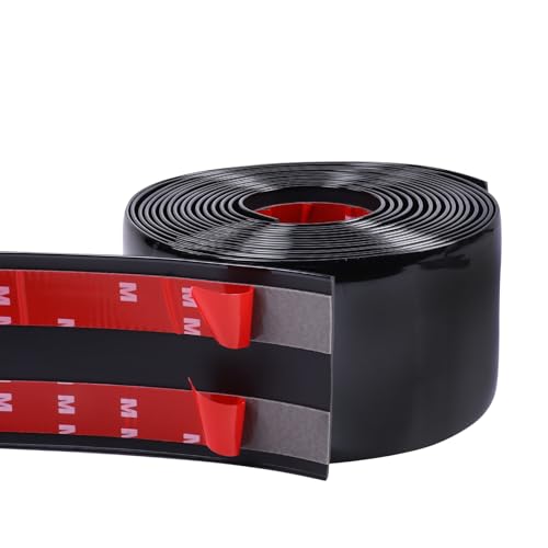 16FT Automotive Trim Molding 4"(100mm) Wide Heavy Duty Car Side Moldings UV-Protected Scratch-Proof for All Vehicles Body Door Window Bumper Self Adhesive, Glossy Black - size: 4 in Wide