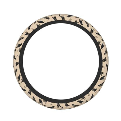 Goth Raven Elastic Steering Wheel Cover Non-Slip Breathable Steering Wheel Protector Fit Auto, SUVs, Truck - color: Goth Raven
