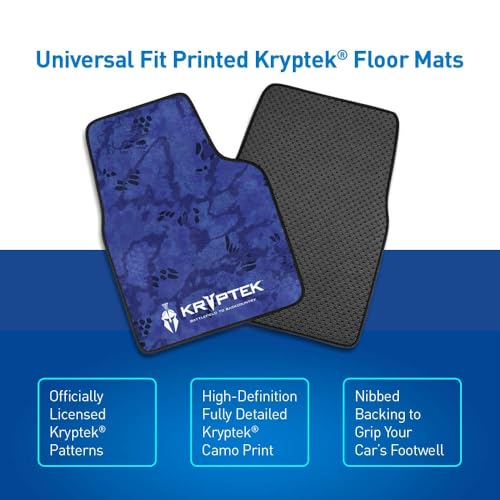 Coverking Universal Car Floor Mats Set of 2 (Front Driver and Passenger) Kryptek Deep Camo - All-Weather Protection for Mud, Dirt, Rain, Spills, Non-Slip Backing, Fits Cars Trucks SUVs Jeeps - style: Kryptek Deep