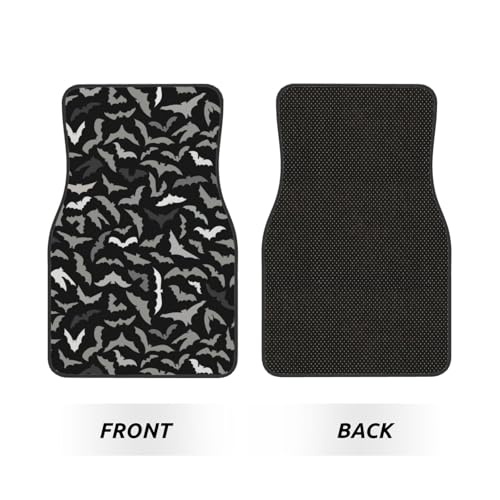 4 Pcs Waterproof Car Floor Mats - Anti-Slip Car Mats Full Set Gray Flying Bats Halloween Universal Fit Car Carpet, Car Accessories Interior for Car, Truck, SUV