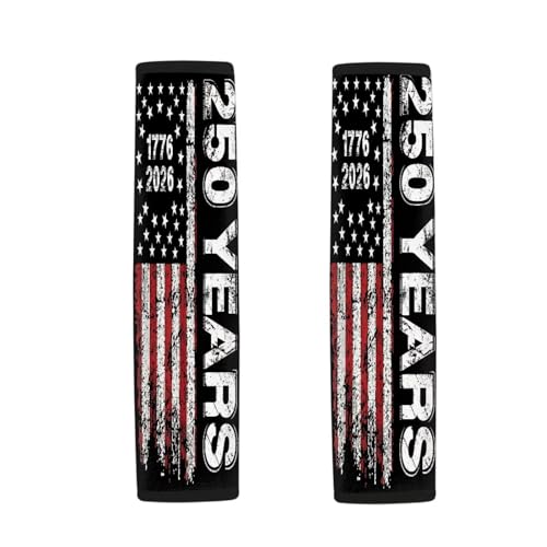 Dreaweet 250 Years American Flag Print Seat Belt Cover Pad 2 Pack Universal Seatbelt Covers for Cars SUV Trucks Soft Comfortable Seat Belt Cushion Shoulder Strap - color: 250 Years American Flag
