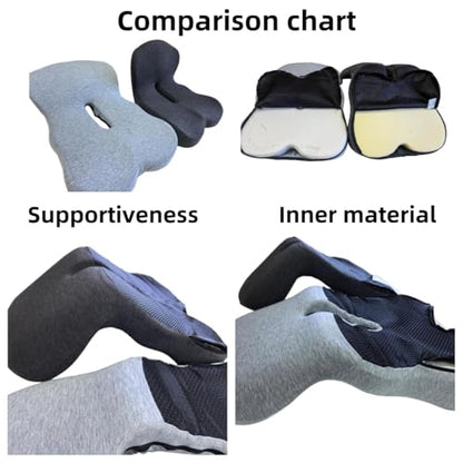 Memory Sponge Cushion, Pressure reducing Cushion, Ergonomic, Lumbar Support Pillow (All Black) - color: All Black