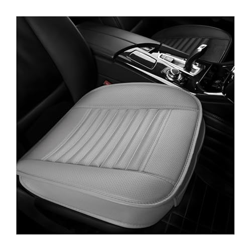 DXNQ Car Seat Cover, Bamboo Charcoal Leather Edge Wrapping Car Front Bottom Seat Covers, Anti-Slip Full Wrap Seat Cushion Covers for Car SUV Truck and Van, Car Accessories(Gray) - color: Gray, size: Bamboo Charcoal Leather