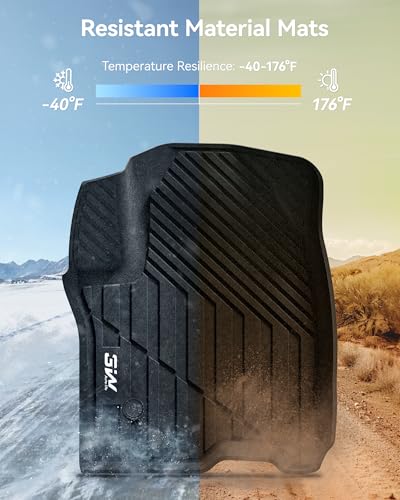 3W Floor Mats & Cargo Liner for 2021-2026 Chevy Suburban (Only 7 Seats (Not Fit 8/9 Seats) / Yukon XL (Not Fit Yukon) /Escalade ESV 7 Seat, TPE All Weather Custom Fit Full Set Car Liner,Bucket Seat - size: Chevy Suburban 2021-2025 Full Set