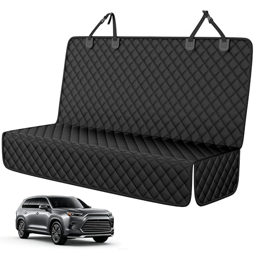 Dog Car Seat Cover for SUV, Waterproof Back Seat Cover for Toyota Tacoma/Jeep Grand Cherokee/Ford Explorer/Ranger/Chevrolet Colorado, Scratch-Proof Nonslip Durable Rear Seat Cover for Dogs - color: black, size: Large-56"W