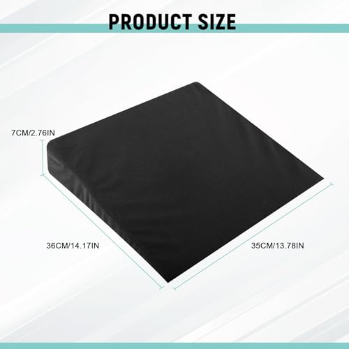vvag 2PCS Auto Seat Wedge Leveling Cushion,Comfortable Ergonomic Wedge Car Seat Cushion,Heightening Seat Foam Pad Booster, Angled Design RearSeat Leveling Pad Office Chairs Cushion for Pain Relief