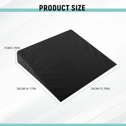 vvag 2PCS Auto Seat Wedge Leveling Cushion,Comfortable Ergonomic Wedge Car Seat Cushion,Heightening Seat Foam Pad Booster, Angled Design RearSeat Leveling Pad Office Chairs Cushion for Pain Relief