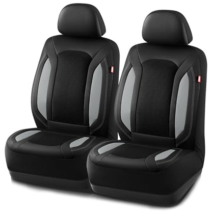 Rubbermaid Leather Mesh Car Seat Covers, Breathable Air Mesh Front Seat Cover, Universal Fit Slip-on Design, Airbag Compatible, Automotive Seat Protector for Most Cars, SUVs, Trucks, Vans-Gray - color: Gray