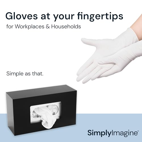 Black Glove Box Holder Wall Mount - Acrylic Disposable Glove Dispenser - Side Loading Rack for Nitrile & Latex Gloves - Organizer Container for Kitchen, Garage, Lab (Single)