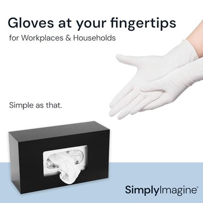 Black Glove Box Holder Wall Mount - Acrylic Disposable Glove Dispenser - Side Loading Rack for Nitrile & Latex Gloves - Organizer Container for Kitchen, Garage, Lab (Single)