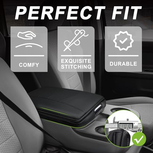 Center Console Armrest Cover Fit for Dodge Ram1500 2013-2018 & Ram2500/3500 2013-2026 Accessories, Comfort Armrest Pad Console Lid Cushion Vegan Leather 1-Inch Extra Thick(Jump Seat ONLY) - size: 3) 13-18 |RAM1500| 13-25 RAM2500/3500|Jump,+Thick