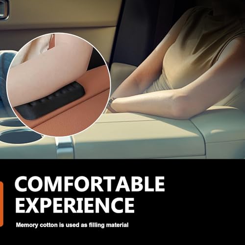 2 PCS Car Arm Rest Elbow Pads, Arm Rest Cushion with Memory Foam Pad for Arm Support, Universal PU Non Slip Auto Armrest Pad, for Most Cars, Trucks, SUVs (Black)