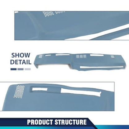 PIT66 TPE Dash Bezel Cover Dashboard Panel, Compatible with GMC Chevy Full Size Pickup 1981-1987, Fit GMC Chevy SUV 1981-1991 Light Blue - size: 1981-1991 GMC Chevy SUV(Light Blue)