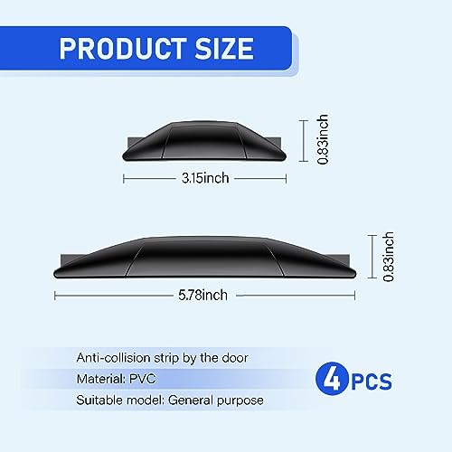 4 PCS Car Door Anti-Collision Strip, Rearview Anti-Impact Sticker, Door Protection Decorative Covers, Universal Car Side Door Edge Protector (Black)