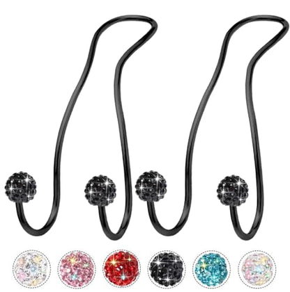 Bling Purse Hook for Car Headrest, Upgraded Cute Car Seat Hooks for Bag Handbag, Durable Stainless Auto Purse Hanger Holder 2 Pack, All Black - color: Eriochrome black
