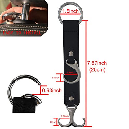 Headrest Hooks for Car Back Seat Organizer Black Faux Leather Hanger Holder Hook, for Hanging Purses and Bags and Coats Grocery Bag Umbrellas Handbag Car Accessories Interior Men for Women