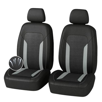 4PCS Cooling Car Seat Covers,Breathable Front Seat Covers with Mesh Construction and Foam Padding,Car Seat Protector to Reduce Back Sweating,Universal Car Interior for Car SUV (Gray) - color: Gray