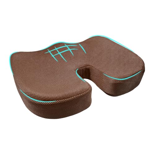 Car Seat Cushion, Memory Foam Cushion for Tailbone Pain & Sciatica Relief, Ergonomic Seat Cushion Comfortable Chair Relief Pillow for Car Office Wheelchair, car Accessories (Coffee, Mesh) - color: Coffee, Mesh