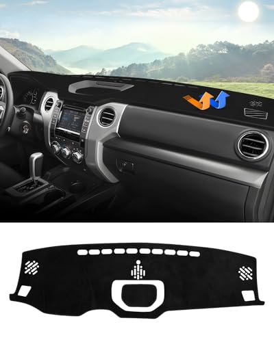 Autorder Dashboard Cover Mat for 2014-2021 Toyota Tundra Accessories Dash Cover Flannel Dash Mat Sunshade Glare UV Rays Protector - size: 2014-2021 Toyota Tundra