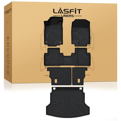 LASFIT Full Set Floor Mats for Honda CR-V 2012-2016 EX & LX & SE, All Weather TPE Custom Fit Floor Liners 1st & 2nd Row & Seat Back Mat & Cargo Mat (Not Fit EX-L & Touring) - style: 2）For Honda CR-V | 2012-2016 | Full Set with Seat Back Mat