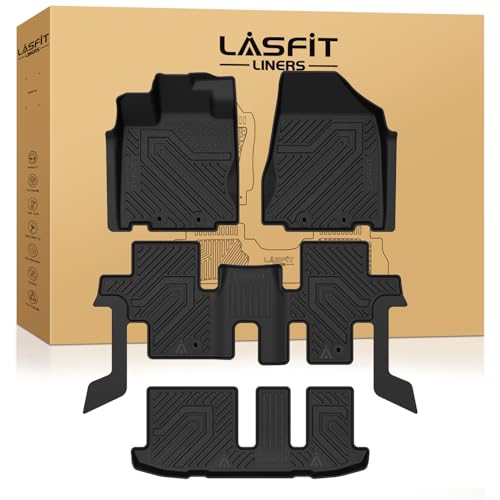 LASFIT Floor Mats for Nissan Pathfinder 2013-2020 / Infiniti QX60 2014-2021 / JX35 2013, All Weather TPE Custom Fit Easy Clean Durable No-Curling Trunk Mat for Pathfinder & QX60 & JX35 - size: 1)For Nissan Pathfinder | 2013-2020