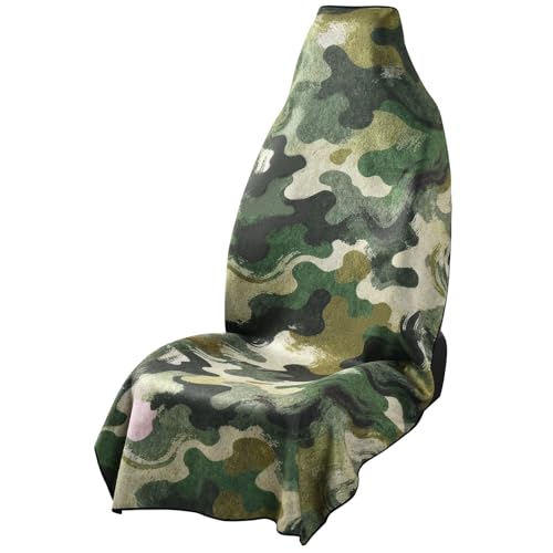 Car Seat Cover Protector Front Seats, Sweat Towel Car Seat Covers for Post Gym Workout, Running, Swimming, Beach and Hiking, Universal Fit Non-Slip Car Seat Towel Covers for Cars Trucks SUV - color: Camouflage
