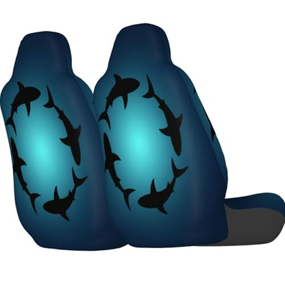 Dujiea Sea Animals Shark Car Front Seat Covers 2 Pcs Universal Auto Seat Covers Front Seats Only, Vehicle Bucket Seat Protectors Fit for Most Car SUV Sedan and Truck - color: Sea Animals Shark