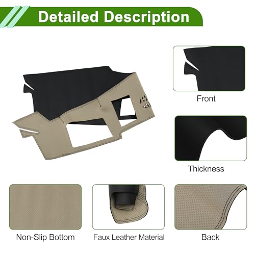 Faux Leather Dashboard Cover for BMW 5 Series with HUD 2024 with Hud Dashboard Mat Anti-Slip Sun UV Heat Shield Protection Black 1 Pc - size: with HUD