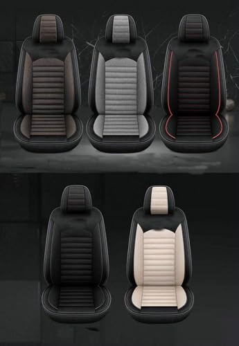 Custom Car Seat Covers for Mercedes Benz A B C CLA CLS CLK GLE GLS GLA GLK GL ML G S GLC SL CL SLC R SLK etc...Easy to Install car Cover (Black Beige （Linen）) - color: Black Beige （linen）