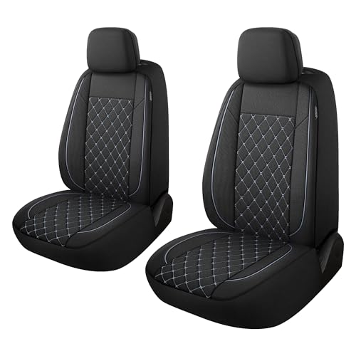 YGL Breathble Car Seat Covers Front Set,Washable Seat Covers for Cars,Premium Cloth Car Seat Protectors,Interior Covers for Cars,Sedan Van Truck SUV(Black/Gray) - color: Black/Gray, size: Front Set