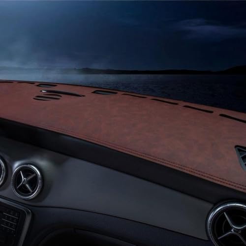 Car Dashboard Cover Mat for Mercedes Benz S Class 2014 2015 2016 2017 2018 2019 2020, Sun Protection Dash Cover, Anti-Glare Dashboard Pad Non-Slip Dash Protector,C Brown