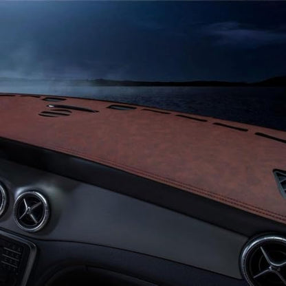 Car Dashboard Cover Mat for Mercedes Benz S Class 2014 2015 2016 2017 2018 2019 2020, Sun Protection Dash Cover, Anti-Glare Dashboard Pad Non-Slip Dash Protector,C Brown