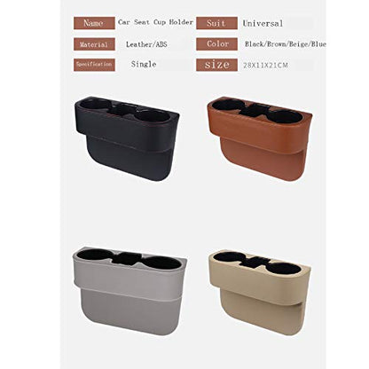 Car Seat Organizer Cup Drink Holders Multi Functional Gap Filler Storage Box Insert Organization Helps Reduce Distracted Driving&Holds Phone Mount Mug Bottle Cellphone (PUBD-Beige) - color: PUBD-Beige