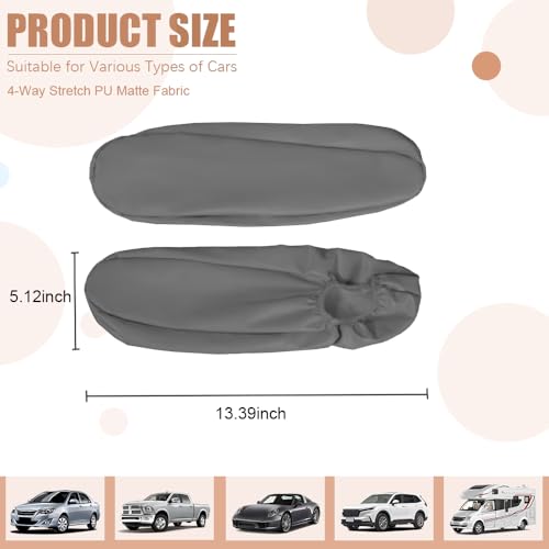 JDDRY Car Front Seat Armrest Covers Vinyl Leather,Car Armrest Protectors,Auto Arm Rest Cover Replacement,Universal for MPV/SUV/Truck(Gray,2PC) - color: Grey-2PC