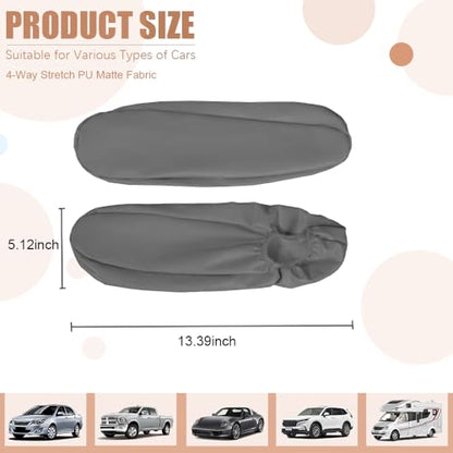JDDRY Car Front Seat Armrest Covers Vinyl Leather,Car Armrest Protectors,Auto Arm Rest Cover Replacement,Universal for MPV/SUV/Truck(Gray,2PC) - color: Grey-2PC