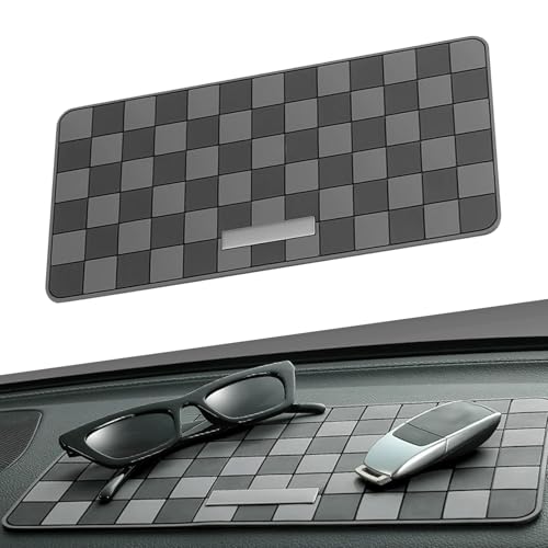 Car Dashboard Anti-slip Mat, Anti-slip High-temperature Resistant Dash Mat, 11.8" x 6" Multifunctional Center Console Storage Mats, Universal for Most Cars, Trucks, SUVs (Gray)