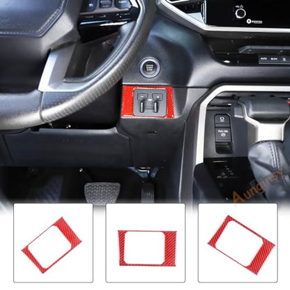 Car Center Control Brake Gain Switch Decorative Frame Sticker Compatible with Toyota Tundra/Sequoia 2022-2024 Real Carbon Fiber Brake Gain Switch Panel Protect Cover Trim Sticker Interior Accessories - size: Brake Gain Switch Trim