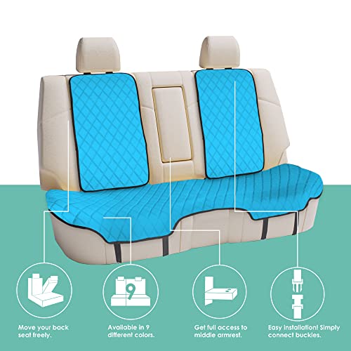 FH Group Car Seat Cushion Neosupreme Automotive Seat Cushions - Universal Fit, Rear Car Seat Cushion, Car Seat Cushions with Non-Slip Silicone Backing for SUV, Sedan, Van Rear Set Aqua - color: Aqua, style: Rear Bench