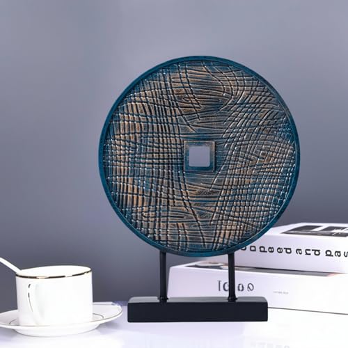 Round Sculpture Decorative Objects Shelf Decor Aesthetic Home Decor Items Accents for Living Room Console Table Decorations (Blue C) - color: Blue C
