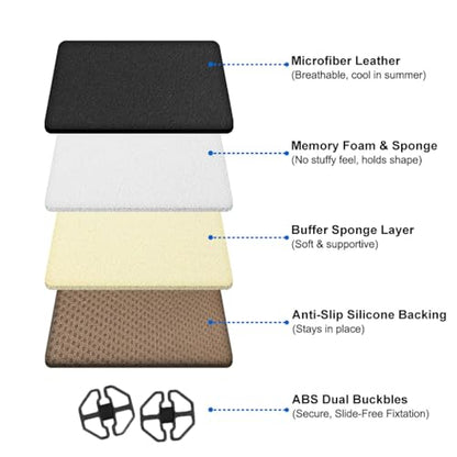 Car Seat Cushion, Thin Seat Cushion 0.78in, Office Chair Cushion, Car Seat Cushions for Driving, Summer Breathable Driver Seat Cushion for Long Sitting Relief, Car Seat Pad (Black)