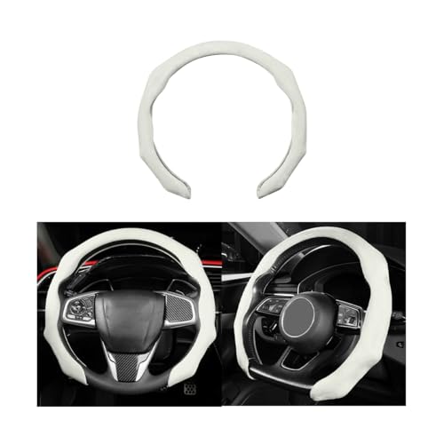 Mandark Car Steering Wheel Cover, Suede Sport Vehicle Steer Wheel Protector Fitting 15 Inch, Non-Slip Comfortable Automotive Interior Decoration Accessories, Universal for Most Cars (Beige) - color: Beige