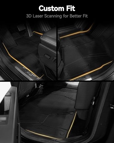 3W Tesla Cybertruck Pickup Trunk Mat Set 2023 2024 2025,TPE All Weather Custom Fit Pickup Frunk Mat Cargo Liner Set, Black - size: 7. Tesla Cybertruck|23-25|Truck Bed Mat Set