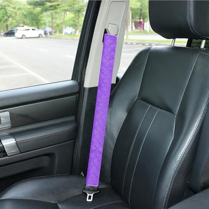 Amooca Soft Automotive Seat Belt Cover Seatbelt Shoulder Pad Neck Protector Cushions Universal Fit SUV Trucks Backpack Violet Extra Long 25.6in - color: Purple, size: 25.6in-1pc