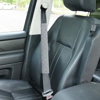 Amooca Soft Automotive Seat Belt Cover Seatbelt Shoulder Pad Neck Protector Cushions Universal Fit SUV Trucks Backpack Light Grey Extra Long 15.7in - color: Light Grey, size: 15.7in-1pc