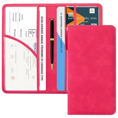 CoBak Car Registration and Insurance Holder - Vehicle Glove Box Car Organizer,Auto Truck Comparment Accessories Case with Magnetic Closure for Driver License,Cards - color: L-Ruby Red