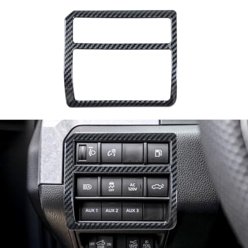 INTGET for Toyota Tacoma Accessories 2024-2025 2026/4Runner 2025 2026 for Tacoma/4Runner Multi-Function Button Panel ABS Plastic Interior Decoration (Carbon Fiber, Headlight Switch Cover) - size: Headlight Switch Panel Cover