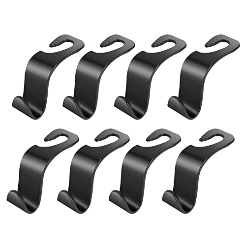 Car Seat Headrest Hook 8Pack Vehicle Bag Hooks Seat Hook Backseat Headrest Hangers Storage for Purses,Grocery Bags,Coats,Car Water Bottle Hook - color: 8Pcs