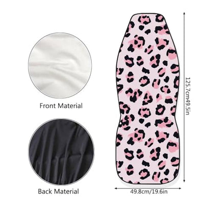 Pink Leopard Print Car Seat Covers for Women Men, Thin Automobile Front Seat Cushion Car Interior Protection for SUV Truck Van Chairs - color: Pink Leopard
