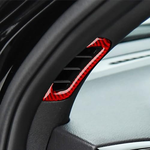 A Pillar Air Vent Decals for 2011-2020 Dodge Durango / 2011-2021 Jeep Grand Cherokee WK2 Accessories Carbon Fiber Interior Stickers, Red - color: A Pillar Air Vent
