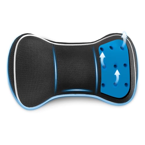 SAMSONITE, Infused-Gel Car Neck Pillow with Airflow Memory Foam, Headrest Support Cushion for Driving, Universal - Fits Any Vehicle, Including SUVs and Trucks, Washable Cover, Black… - color: Black Mesh With Cooling